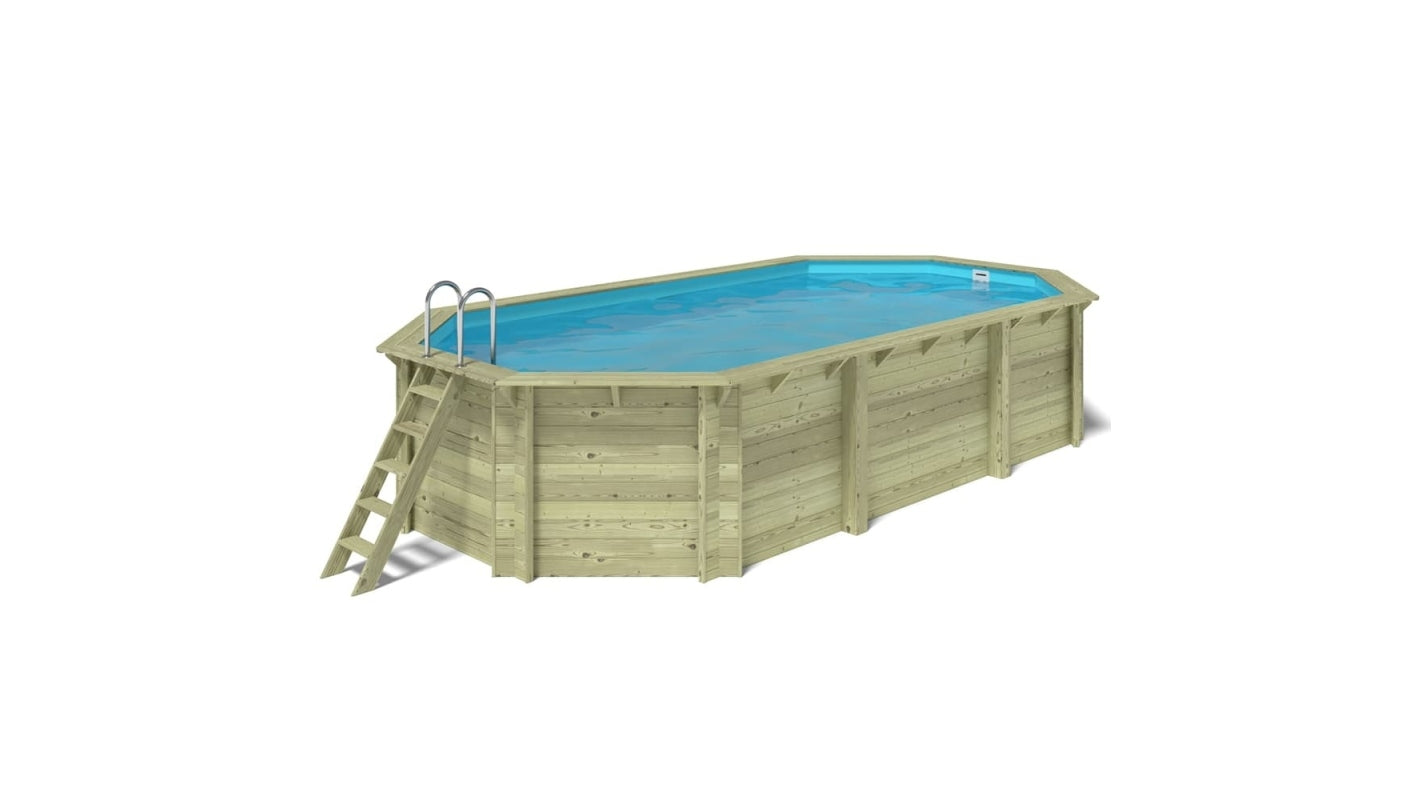 Piscina in legno Nemo 7.3x3.97 - H.1.45 m fissate su calcestruzzo esistente - BAS7305OSPL - ALTANKA