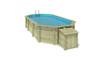 Piscina in legno Nemo 7.3x3.97 - H.1.45 m fissate su calcestruzzo esistente - BAS7305OSPL+SZA - ALTANKA
