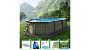 Piscina in legno Nemo 7.3x3.97 - H.1.45 m fissate su calcestruzzo esistente - BAS7305OSPL - ALTANKA