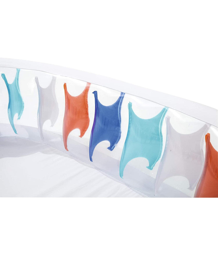 Piscina Ovale Gonfiabile 229x152x51 Cm Bordi Spessi Per Famiglia Bambini Estate         