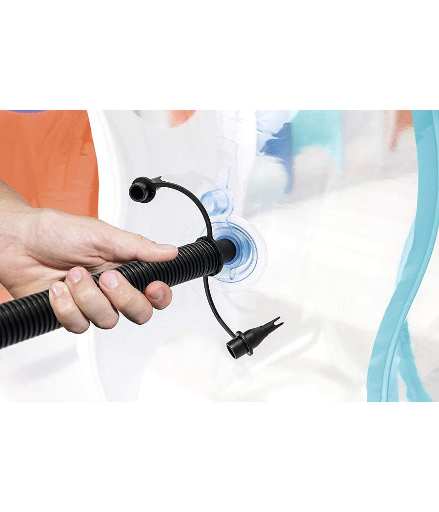 Piscina Ovale Gonfiabile 229x152x51 Cm Bordi Spessi Per Famiglia Bambini Estate         