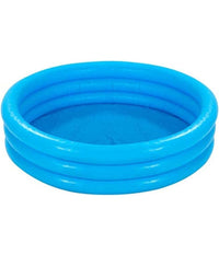 Piscina Per Bambini Gonfiabile A Tre Anelli Crystal Blu 114x25 Cm Giardino 59416         