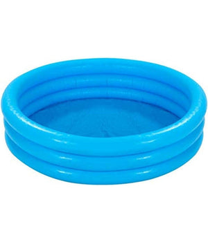 Piscina Per Bambini Gonfiabile A Tre Anelli Crystal Blu 114x25 Cm Giardino 59416         