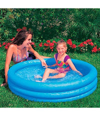 Piscina Per Bambini Gonfiabile A Tre Anelli Crystal Blu 114x25 Cm Giardino 59416         