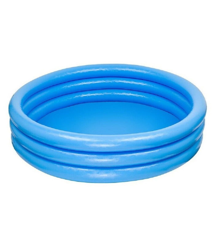 Piscina Per Bambini Gonfiabile A Tre Anelli Crystal Blu 114x25 Cm Giardino 59416         