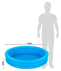 Piscina Per Bambini Gonfiabile A Tre Anelli Crystal Blu 114x25 Cm Giardino 59416         
