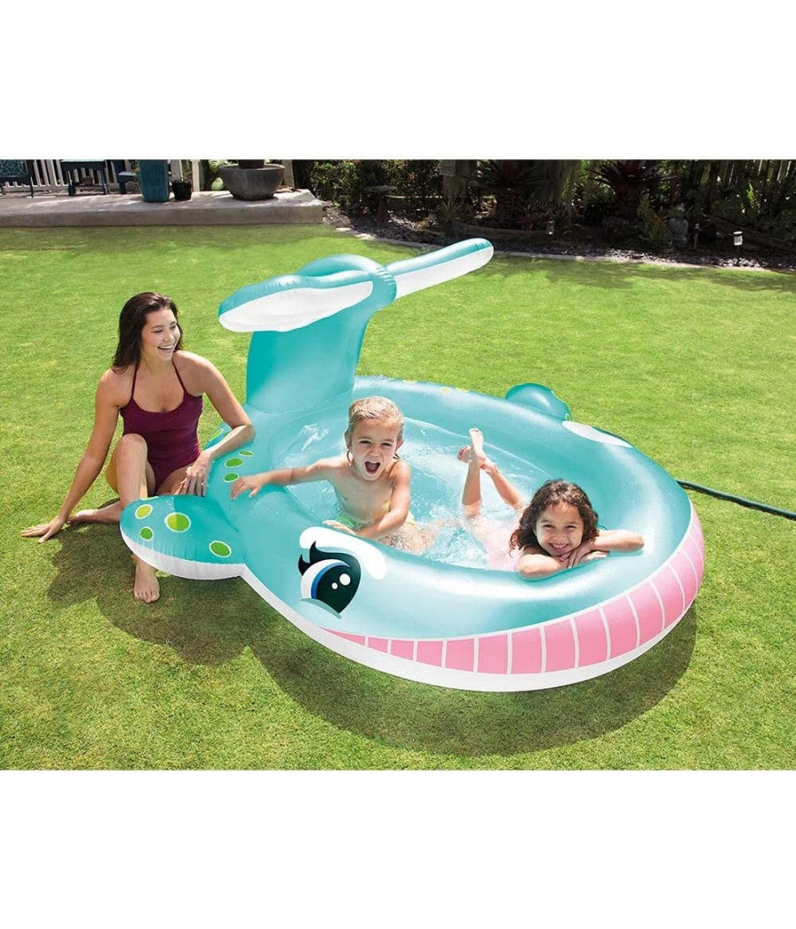 Piscina Per Bambini Spruzzo Balena 201x196x91cm Multicolor Giardino Estate 57440         