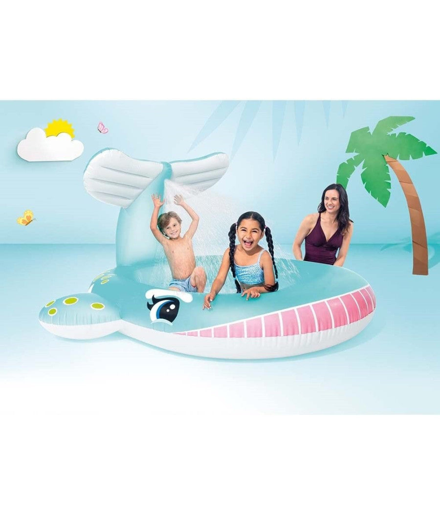 Piscina Per Bambini Spruzzo Balena 201x196x91cm Multicolor Giardino Estate 57440         