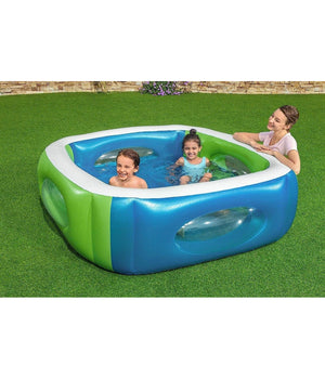 Piscina Per Bambini Window Multi Color Con Oblo' 168x168x56 Cm Piscinetta 51132         
