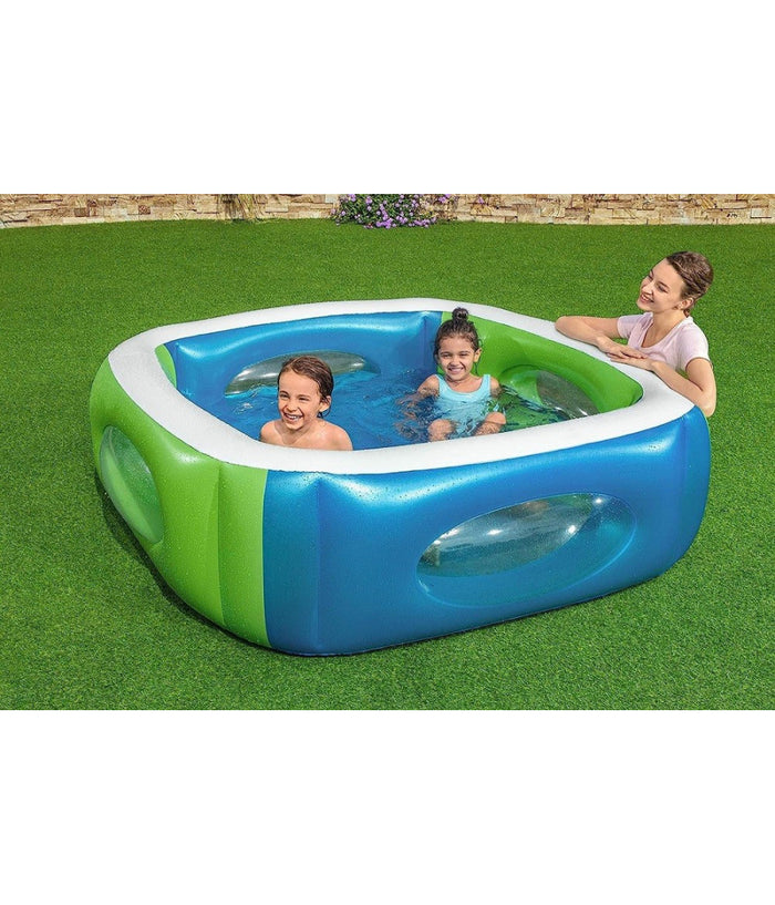 Piscina Per Bambini Window Multi Color Con Oblo' 168x168x56 Cm Piscinetta 51132         