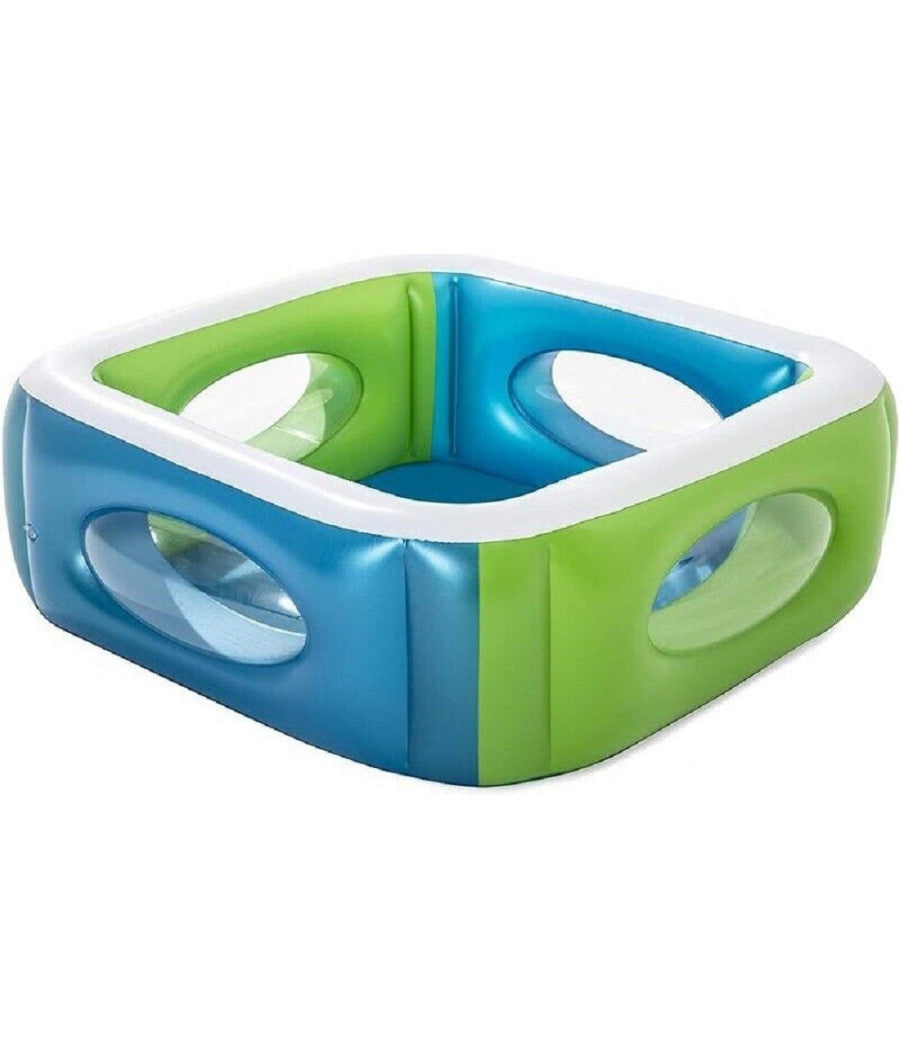 Piscina Per Bambini Window Multi Color Con Oblo' 168x168x56 Cm Piscinetta 51132         