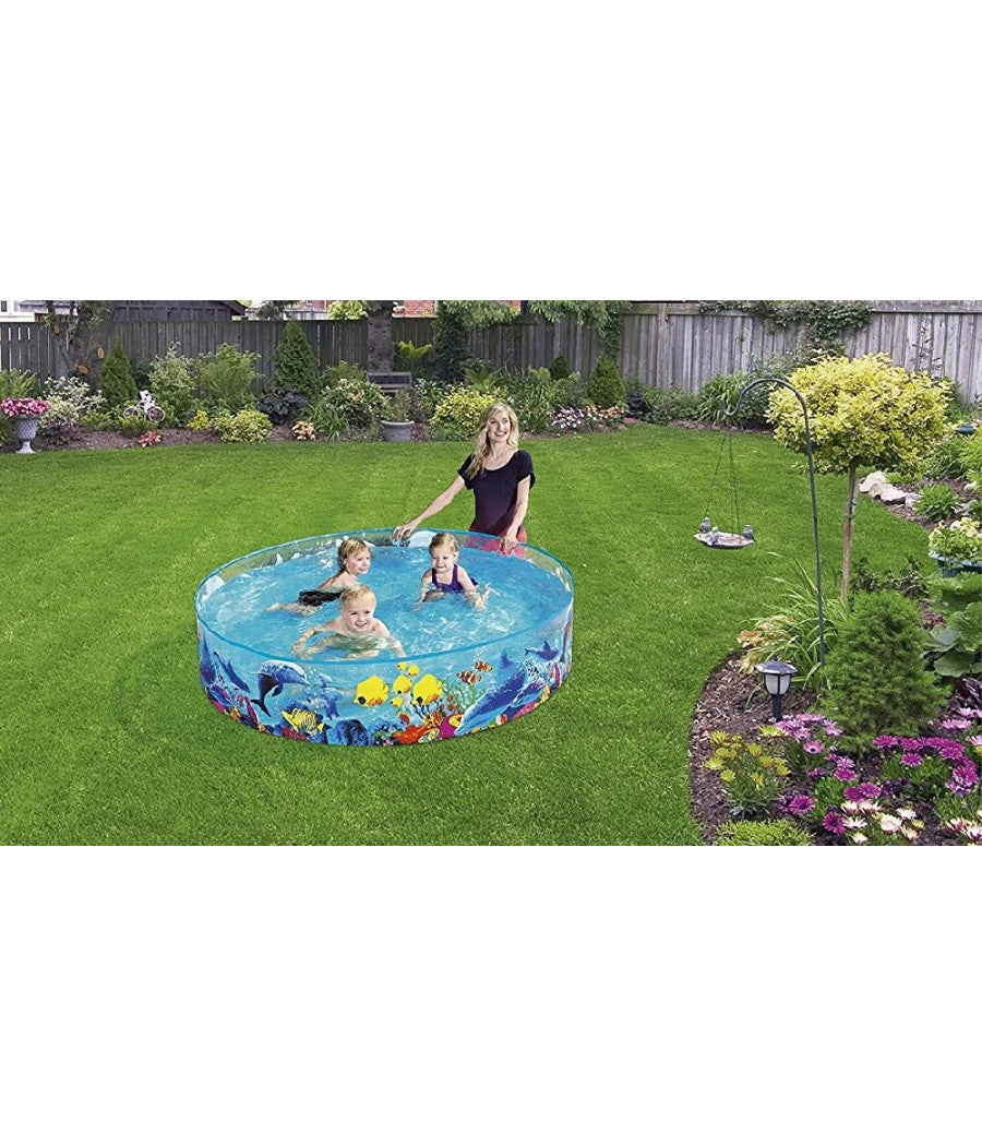 Piscina Piscinetta Rigida Per Bambini 2 Anni+ Fantasia Marina 183 X 38 Cm 55030         