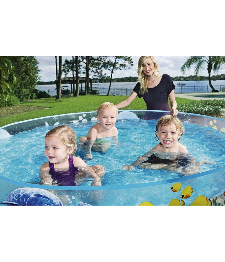 Piscina Piscinetta Rigida Per Bambini 2 Anni+ Fantasia Marina 183 X 38 Cm 55030         