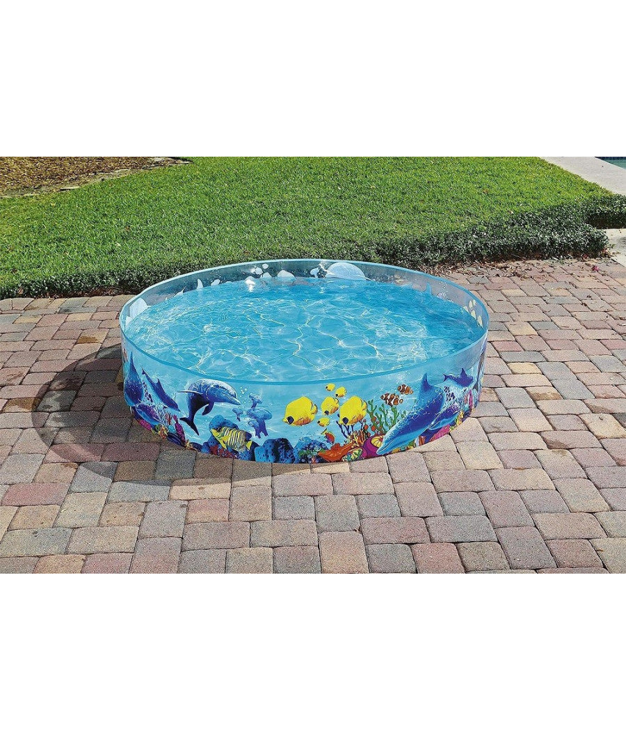 Piscina Piscinetta Rigida Per Bambini 2 Anni+ Fantasia Marina 183 X 38 Cm 55030         