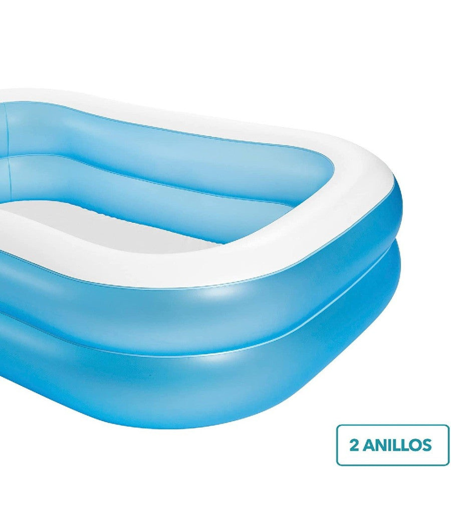 Piscina Rettangolare Gonfiabile Family 2 Anelli 203x152x48 Cm 540lt Estate 57180         