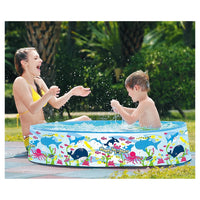 Trade Shop - Piscina Rotonda 120x25 Cm Motivo Fondo Del Mare Per Bambini Giardino Estate 016092 -
