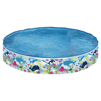 Trade Shop - Piscina Rotonda 150x25 Cm Motivo Fondo Del Mare Per Bambini Giardino Estate 016093 -