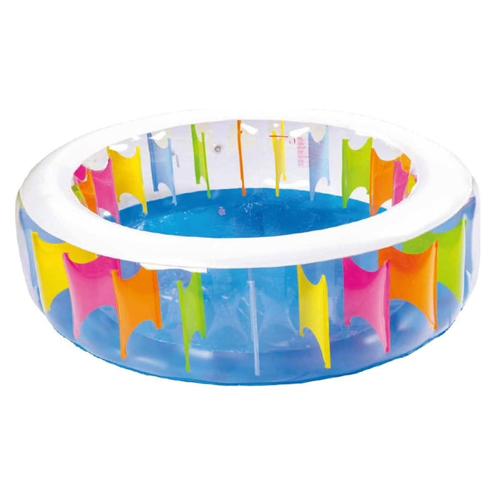 Trade Shop - Piscina Rotonda Gigante Motivo Arcobaleno Multicolore 190 X 50 Cm Gonfiabile 016091 -