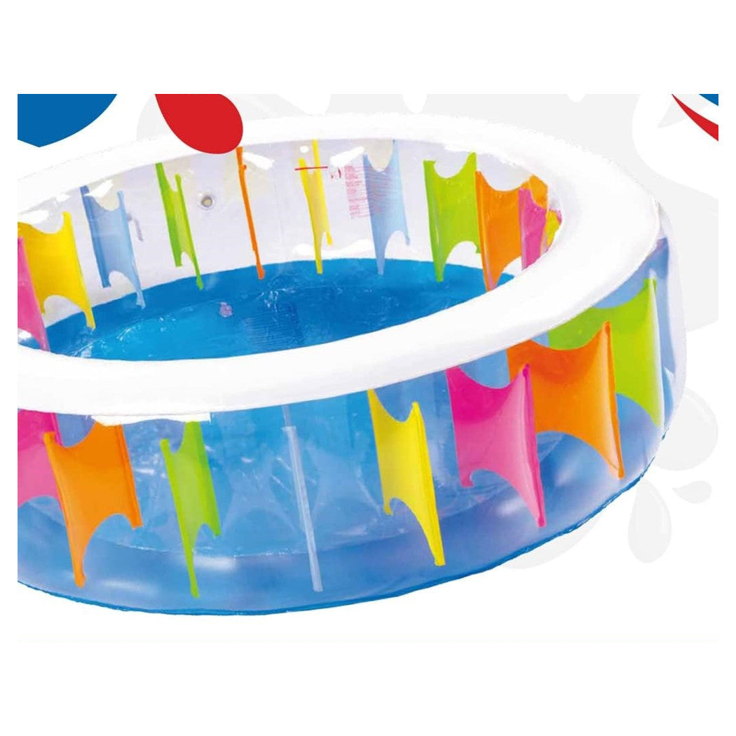 Trade Shop - Piscina Rotonda Gigante Motivo Arcobaleno Multicolore 190 X 50 Cm Gonfiabile 016091 -