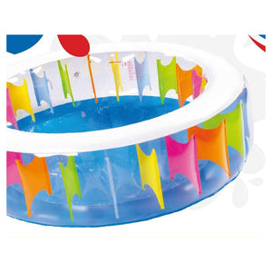 Trade Shop - Piscina Rotonda Gigante Motivo Arcobaleno Multicolore 190 X 50 Cm Gonfiabile 016091 -