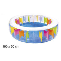 Trade Shop - Piscina Rotonda Gigante Motivo Arcobaleno Multicolore 190 X 50 Cm Gonfiabile 016091 -
