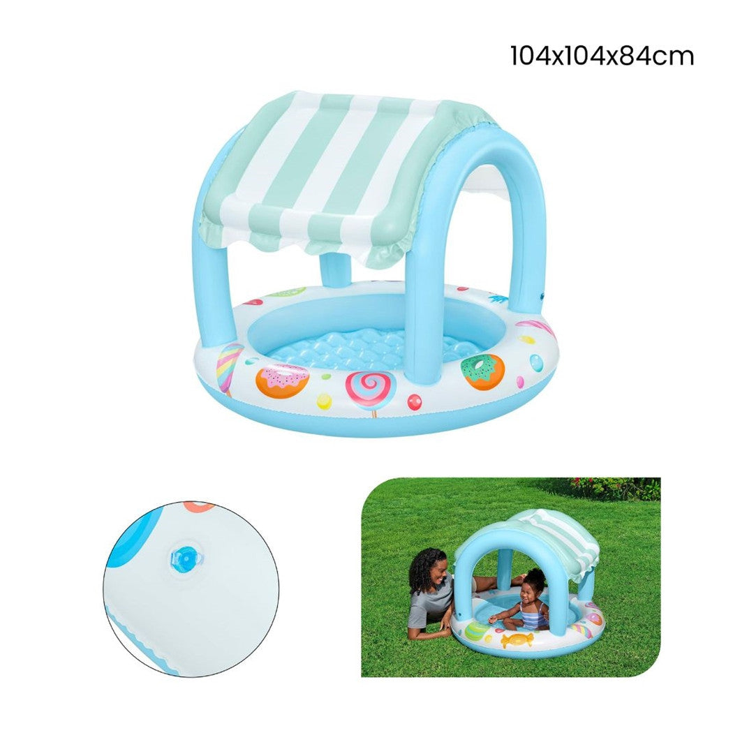 Trade Shop - Piscina Sweet Shoppe Con Fondo Gonfiabile Copertura Per Bambini +2 Anni 104x84cm 52638 -