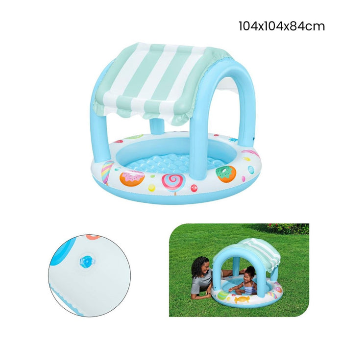 Trade Shop - Piscina Sweet Shoppe Con Fondo Gonfiabile Copertura Per Bambini +2 Anni 104x84cm 52638 -