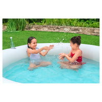 Trade Shop - Piscina Tonda Gonfiabile Family Stampa Arcobaleno 206x206x51cm Con 2 Portabicchieri 54443 -