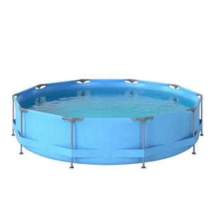 Piscina fuori terra rotonda con struttura metallica e pompa Filtro, Piscina da giardino per adult capacit¨¤ 6125L 3,6 M x 76 CM Blu-Nuotare
