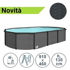 Piscina fuori terra in acciaio GREY POOL 910x460x130 cm