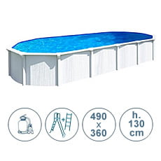 Piscina fuori terra in acciaio WHITE POOL 490x360x130 cm