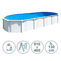 Piscina fuori terra in acciaio WHITE POOL 910x460x130 cm
