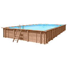 Piscina in legno fuori terra rettangolare JARDIN CARRE 12x6