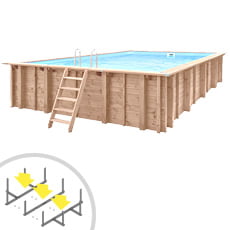 Piscina in legno rettangolare autoportante RIVA CARRE 8x5