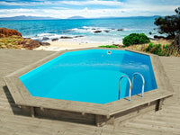 Piscina in legno "Florida 145" - 6,57 x 4,57 x 1,44 m + Pompa di calore - Potenza 6,1 kW