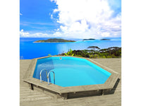 Piscina in legno " Havana " 7,57 x 4,07 x 1,44 m + Pompa di calore 6,1 kW