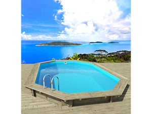 Piscina in legno " Havana " 7,57 x 4,07 x 1,44 m + Pompa di calore 6,1 kW