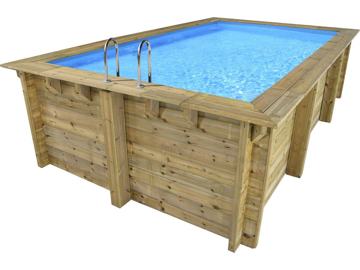 Piscina rettangolare in legno "Aruba" - 5,00 x 3,00 x 1,24 m