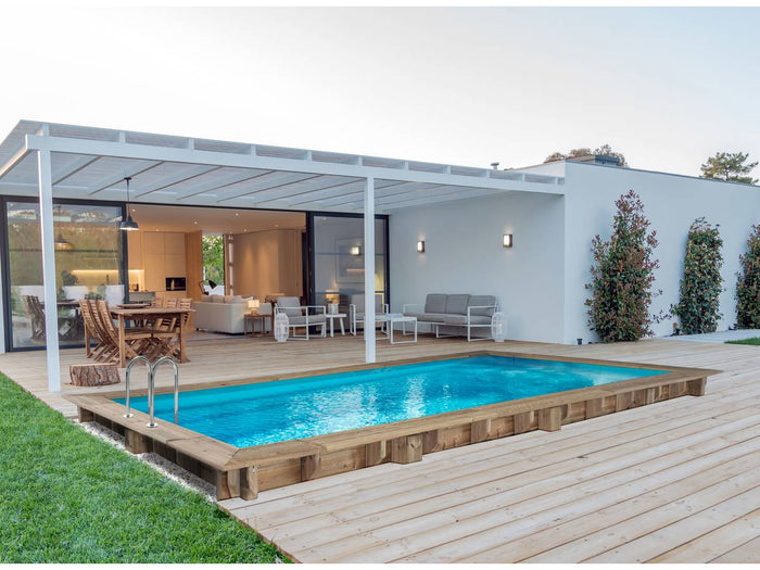 Piscina rettangolare in legno "Tobago" - 6,20 x 3,00 x 1,31 m