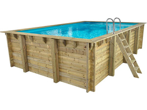 Piscina rettangolare in legno "Panama" - 6,20 x 4,10 x 1,45 m