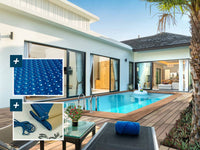 Piscina rettangolare in legno "Aruba" - 5,00 x 3,00 x 1,24 m + copertura a bolle 180 µ - copertura invernale 280 g/m