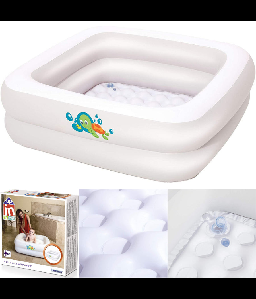 Piscinetta Bagnetto Gonfiabile Per Bambini Portatile 86x86x25 Cm Viaggio 51116         