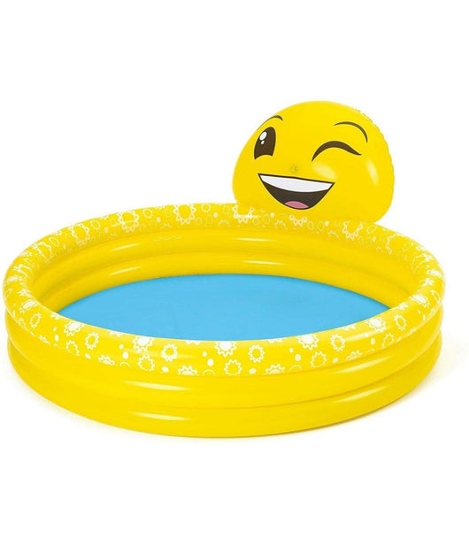 Piscinetta Piscina Per Bambini Smile Emoticon 165 X 144 X 69cm Con Spruzzo 53081         