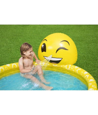 Piscinetta Piscina Per Bambini Smile Emoticon 165 X 144 X 69cm Con Spruzzo 53081         