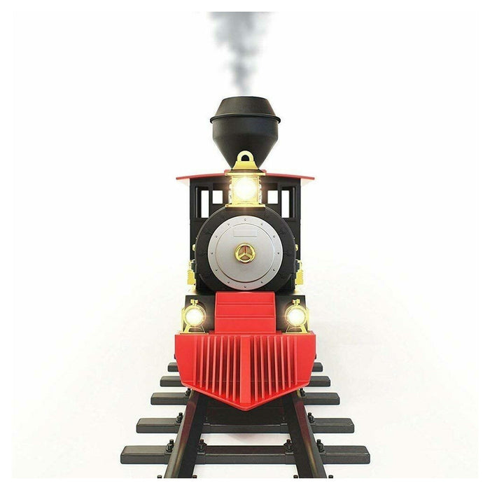 Trade Shop - Pista Trenino Giocattolo Bambini Treno Locomotiva Con Fumo Luce Suoni E 3 Vagoni -