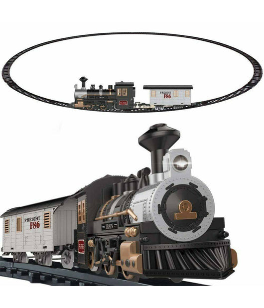 Pista Trenino Giocattolo Bambini Treno Locomotiva Con Luce E Suoni Vagone Merci         