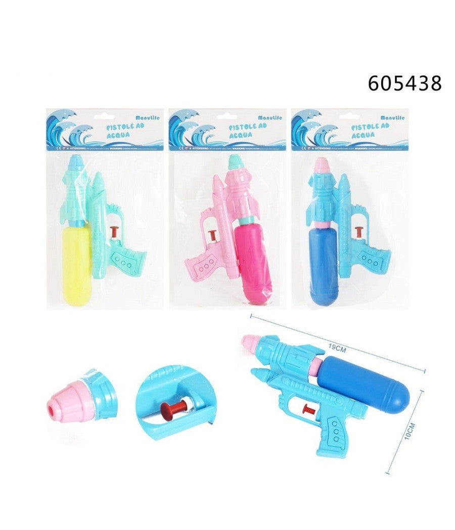 Pistola Ad Acqua 19x10cm Con Serbatoio Gioco Bambini Mare Colori Assortiti 605438         