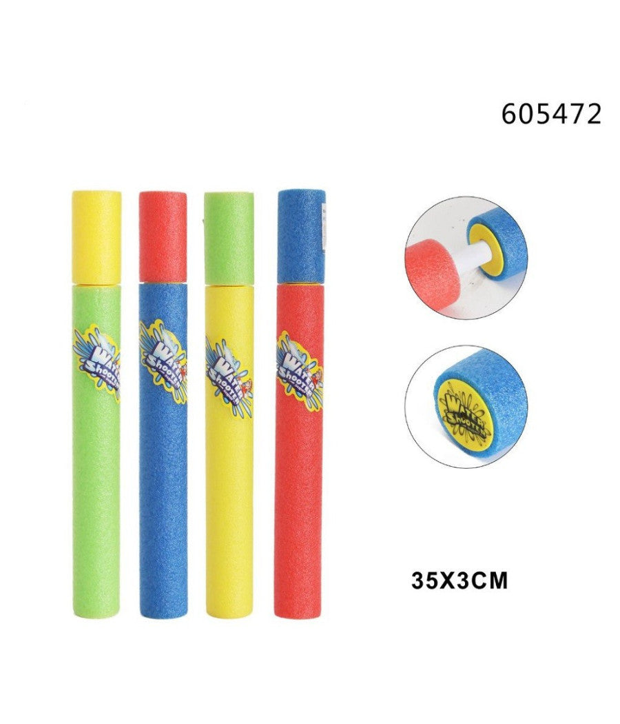 Pistola Ad Acqua 35x3 Cm Tubo Sparatutto In Schiuma Gioco Estivo Spiaggia 605472         
