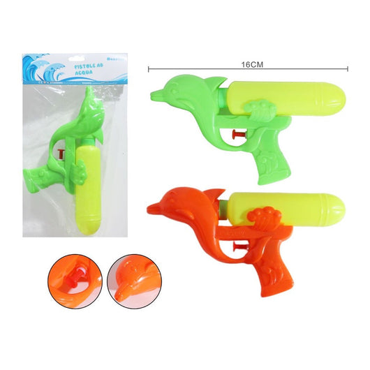 Trade Shop - Pistola Ad Acqua A Forma Di Delfino In Plastica Giocattolo Estivo Per Bambini 16cm 618556 -