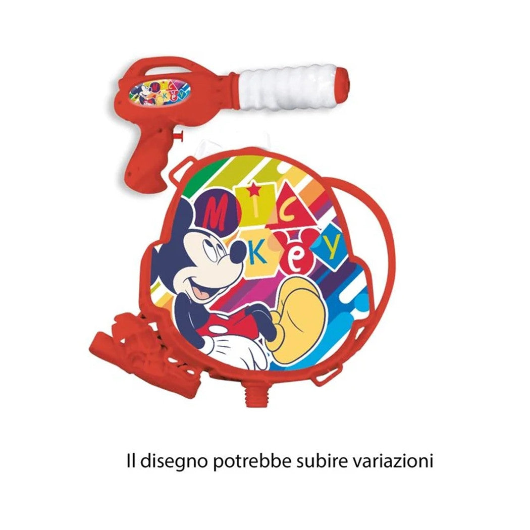 Trade Shop - Pistola Ad Acqua Con Zainetto Grafica Mickey Topolino 1200ml Gioco Bambini Estate 215433 -